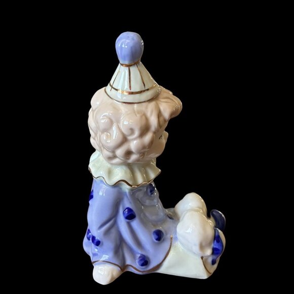 Vintage Curly Haired  Pastel Clown Figurine with Dog - Picture 4 of 7